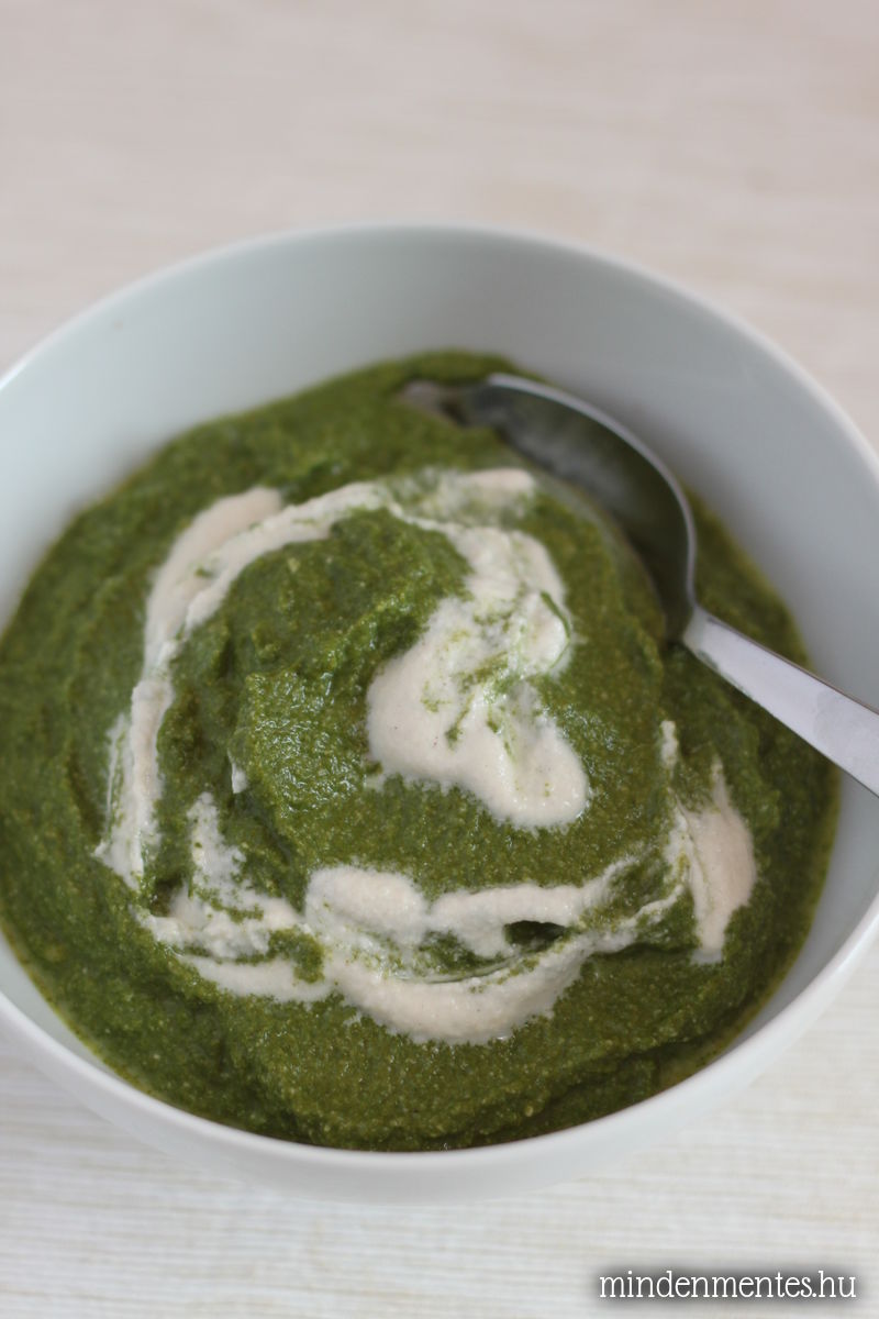 Krémes spenót (tejtermékmentes, gluténmentes, vegán recept)