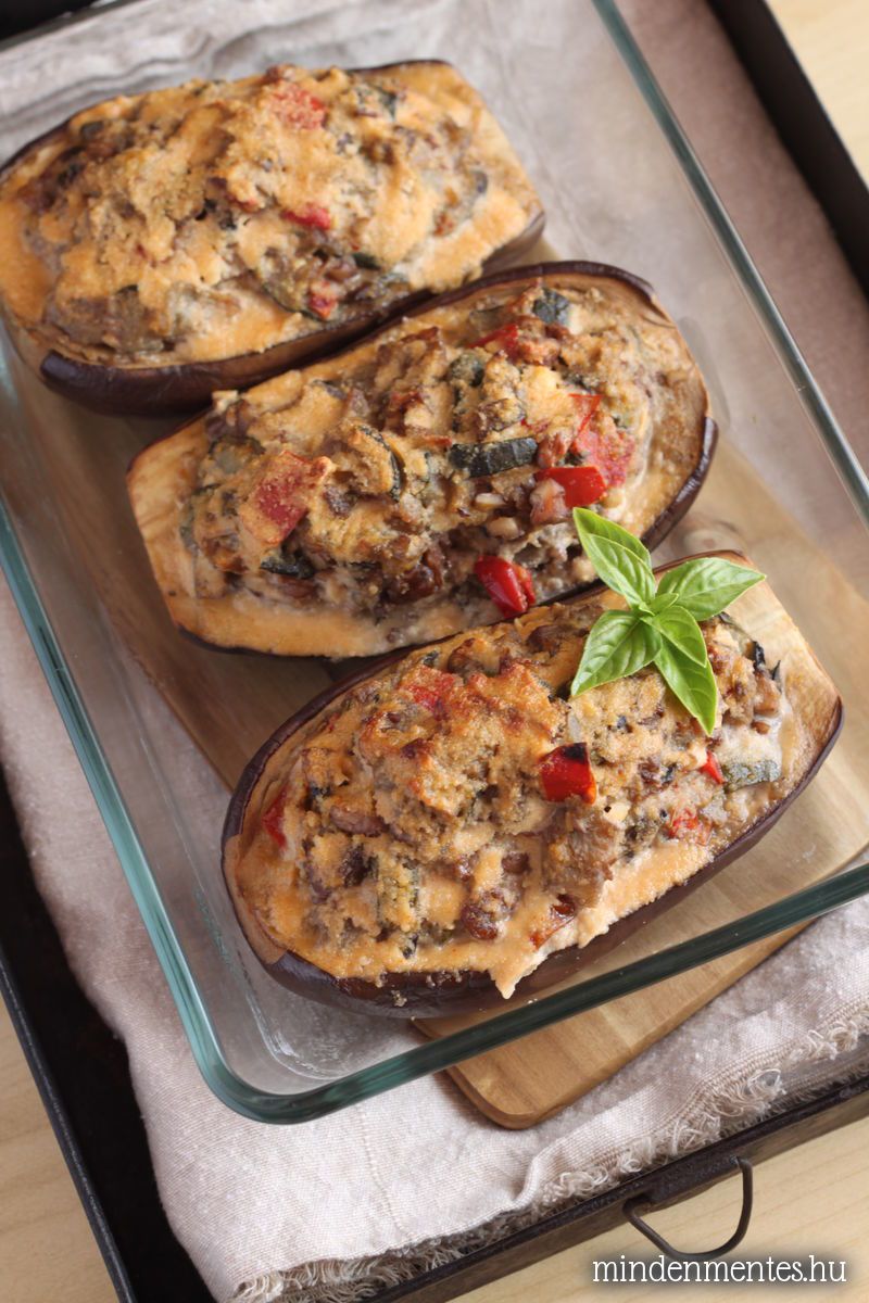Töltött padlizsán - gluténmentes, vegán recept