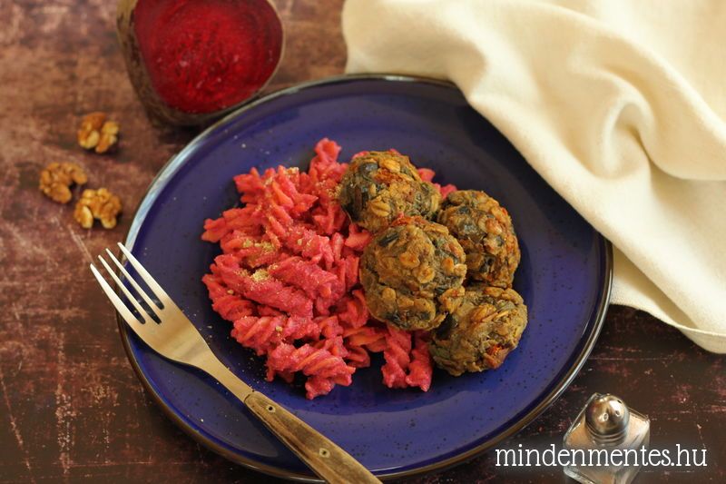 Céklapesto: pesto egy kicsit másképp, olasz ízvilágú fűszeres padlizsángolyókkal - gluténmentes, tejmentes, vegán tésztaétel. |mindenmentes.hu