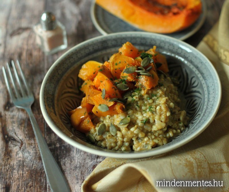 Sütőtökös hajdina rizottó: laktató mégis frissítő őszi egytálétel. #Gluténmentes, IR-barát, tejmentes, tojásmentes, #vegán #recept. |mindenmentes.hu